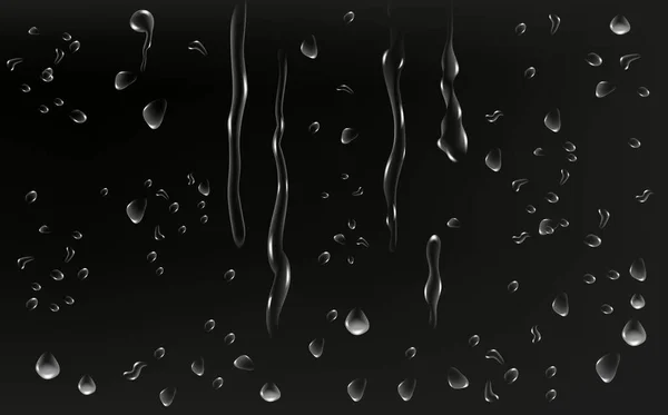 Textura Condensação Molhada Realista Efeito Respingo Água Doce Superfície Gotas —  Vetores de Stock