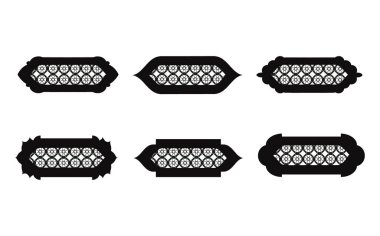 Ramazan kareem simbol simge. İslami pencerelerin siluetleri. Arap çerçevesi..