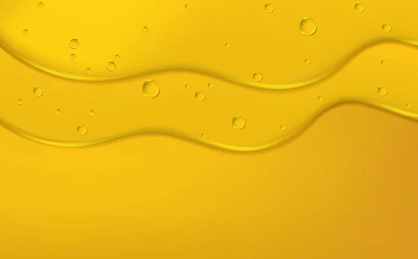Falling Gasoline Yellow Droplet Liquid Golden Drops Water Honey Oil — Stock Vector