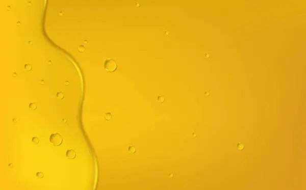 落ちるガソリン黄色い滴 蜂蜜または油の液体の黄金の滴 コラーゲンの化粧品の本質 有機血清またはアルガンバブル — ストックベクタ