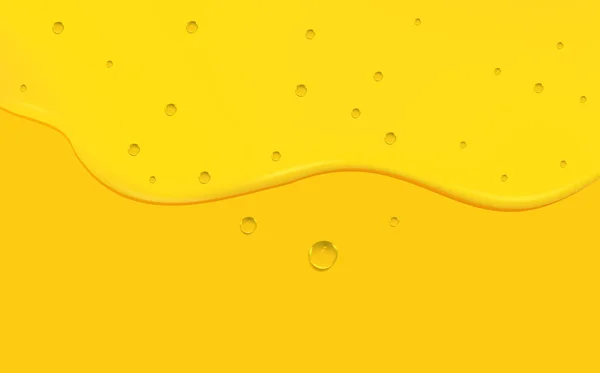落ちるガソリン黄色い滴 蜂蜜または油の液体の黄金の滴 コラーゲンの化粧品の本質 有機血清またはアルガンバブル — ストックベクタ