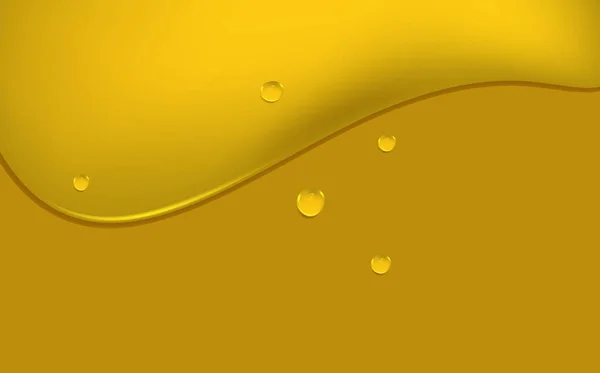 有机血清或Argan气泡 液态水 蜂蜜或油的金滴 胶原蛋白化妆品精华 汽油黄色水滴坠落 — 图库矢量图片