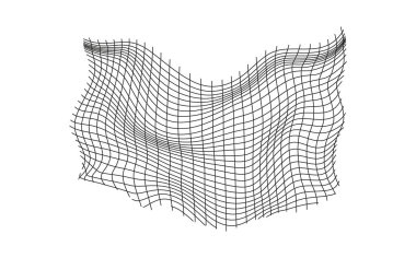 Karalama stilinde dalgalı arka plan. Siyah balıkçılık ya da futbol ağı görüntüsü..