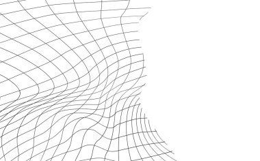 Karalama stilinde dalgalı arka plan. Siyah balıkçılık ya da futbol ağı görüntüsü..