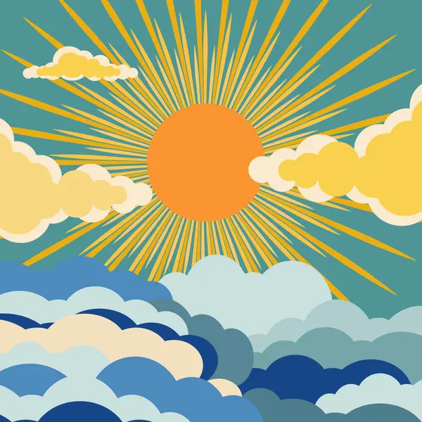 Boho ve hippi tasarımı, canlı retro elementler ve tuhaf manzaralar. Bulutlar, deniz, güneş ışınları ve psikedelik dalgalar. Çizgi film tarzı 90 'ların modası geçmiş posterlerinden oluşan bir vektör koleksiyonu..