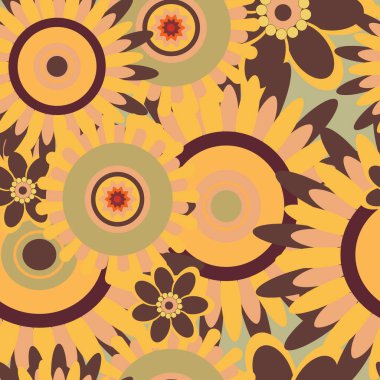 İçinde çiçekler, mantarlar, bardaklar ve retro elementlerin olduğu karikatür tarzı baskılar. Özgür ruhlu, eğlenceli arka planlar. 70 'lerden kalma, psikedelik kıvrımlı, havalı hippi esintileri olan kusursuz bohem modeller..