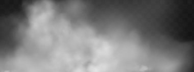 Bulutlu gökyüzü ya da şehrin üzerindeki sis. Vektör illüstrasyonu.Beyaz vektör bulanıklığı, sis ya da siyah kareli arkaplanda duman