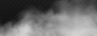 Bulutlu gökyüzü ya da şehrin üzerindeki sis. Vektör illüstrasyonu.Beyaz vektör bulanıklığı, sis ya da siyah kareli arkaplanda duman.