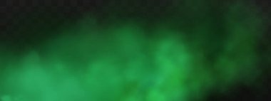 Vector realistic set of stench breath or sweat odor isolated on transparent checkered background.Green stink bad smell, smoke or poison gases,chemical toxic vapour.