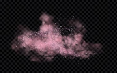 Pembe toz, pırıl pırıl parlayan girdaplar, parlak sim tasarımı. Sihirli hareket, siyah arkaplanda parlak çizgiler..