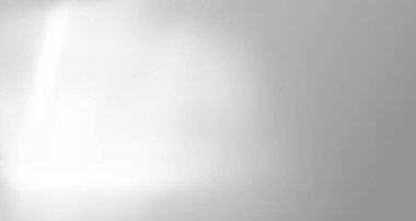 Doğal ışığın yumuşak örtüsü. Ürün sunumu için soyut bir arkaplan. Doğal ışık düzeni. Duvardaki güneş ışınlarından yansıyor. Odada yaprakların ve bitkilerin bulanık gölgeleri.