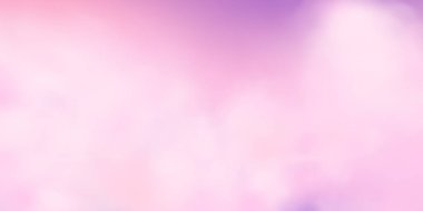Panoramik soyut pembe gökyüzü arkaplanı. Kabarık bulutlu gökyüzü. Gradyan fantezi cenneti.