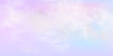 Kabarık bulutlu gökyüzü. Panoramik soyut pembe gökyüzü arkaplanı. Gradyan fantezi cenneti.