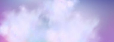 Kabarık bulutlu, soyut pembe gökyüzü arkaplanlı gökyüzü. - Evet. Gradyan fantezi cenneti.