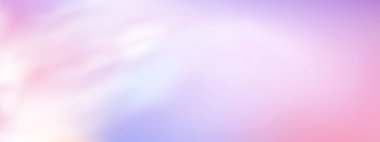 Kabarık bulutlu gökyüzü. Panoramik soyut pembe gökyüzü arkaplanı. Gradyan fantezi cenneti.