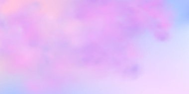 Kabarık bulutlu gökyüzü. Panoramik soyut pembe gökyüzü arkaplanı. Gradyan fantezi cenneti.