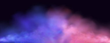 Pembe okült sis. Sihirli sigara buharı. Atmosferik mor bulutlar..