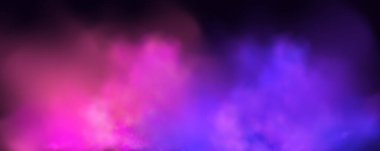 Pembe okült sis. Sihirli sigara buharı. Atmosferik mor bulutlar..