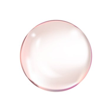 Geometrik soyut şekil. Gerçekçi parlak cam top. Soyut 3 boyutlu ışık kabarcığı..