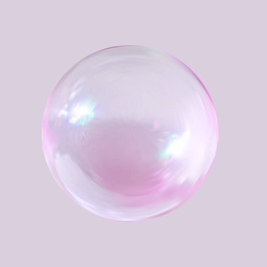 Geometrik soyut şekil. Gerçekçi parlak cam top. Soyut 3 boyutlu ışık kabarcığı..