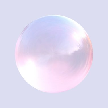 Geometrik soyut şekil. Gerçekçi parlak cam top. Soyut 3 boyutlu ışık kabarcığı..