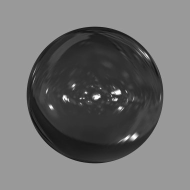 Geometrik soyut şekil. Gerçekçi parlak cam top. Soyut 3 boyutlu ışık kabarcığı..