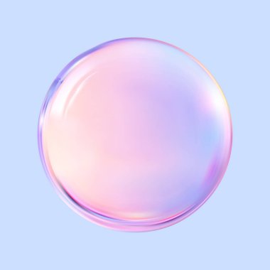 Geometrik soyut şekil. Gerçekçi parlak cam top. Soyut 3 boyutlu ışık kabarcığı..