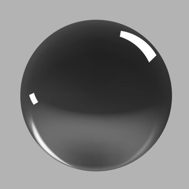 Geometrik soyut şekil. Gerçekçi parlak cam top. Soyut 3 boyutlu ışık kabarcığı..