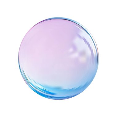 Geometrik soyut şekil. Gerçekçi parlak cam top. Soyut 3 boyutlu ışık kabarcığı..