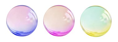 Geometrik soyut şekil. Gerçekçi parlak cam top. Soyut 3 boyutlu ışık kabarcığı..