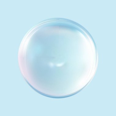 Geometrik soyut şekil. Gerçekçi parlak cam top. Soyut 3 boyutlu ışık kabarcığı..