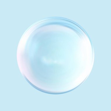 Geometrik soyut şekil. Gerçekçi parlak cam top. Soyut 3 boyutlu ışık kabarcığı..