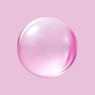 Geometrik soyut şekil. Gerçekçi parlak cam top. Soyut 3 boyutlu ışık kabarcığı..