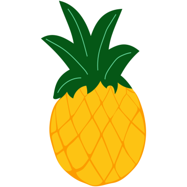 Düz dizaynlı, sevimli, egzotik yaz meyveleri. Sağlıklı, tatlı yiyecekler.. 