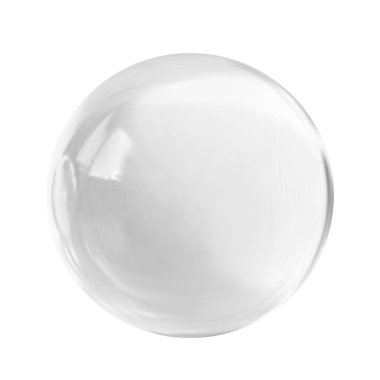 Geometrik soyut şekil. Gerçekçi parlak cam top. Soyut 3 boyutlu ışık kabarcığı..