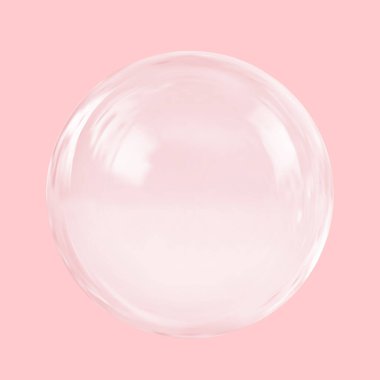 Geometrik soyut şekil. Gerçekçi parlak cam top. Soyut 3 boyutlu ışık kabarcığı..