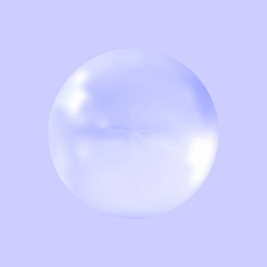 Geometrik soyut şekil. Gerçekçi parlak cam top. Soyut 3 boyutlu ışık kabarcığı..