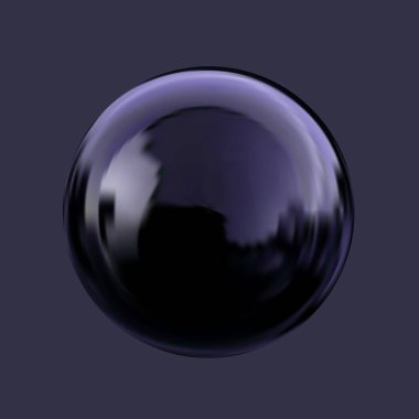 Geometrik soyut şekil. Gerçekçi parlak cam top. Soyut 3 boyutlu ışık kabarcığı..