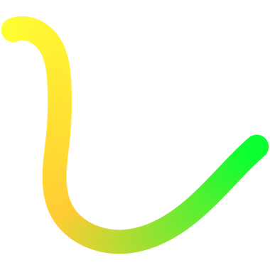 Yumuşak dalgalı çizgileri, parlak renkleri ve değişimleri olan soyut şekiller.