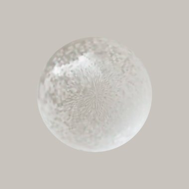 Geometrik soyut şekil. Gerçekçi parlak cam top. Soyut 3 boyutlu ışık kabarcığı..