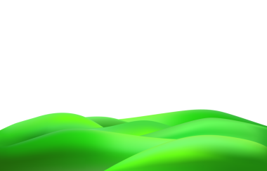 Yeşil tepeler, dağlar ve desenli çimen tarlası ile üç boyutlu manzara neşeli bir çevre dostu park manzarası yaratır..