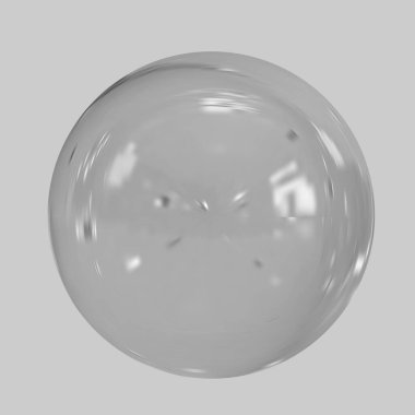 Geometrik soyut şekil. Gerçekçi parlak cam top. Soyut 3 boyutlu ışık kabarcığı..