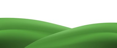 Yeşil tepeler, dağlar ve desenli çimen alanı ile çocuksu bir vektör çizimi 3D manzara çevreci bir çevre dostu park manzarası yaratır..