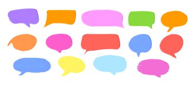 Boş metin şekilleri. Sıvı soyut konuşma baloncukları. El çizimi organik çerçeveler.