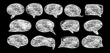 Boş metin şekilleri. Sıvı soyut konuşma baloncukları. El çizimi organik çerçeveler.