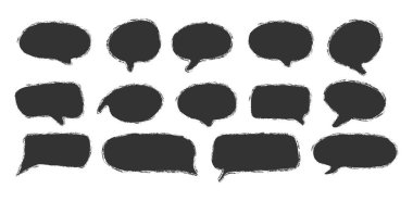 Boş metin şekilleri. Sıvı soyut konuşma baloncukları. El çizimi organik çerçeveler.