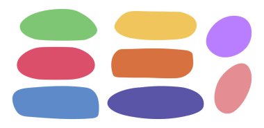 Boş metin şekilleri. Sıvı soyut konuşma baloncukları. El çizimi organik çerçeveler.