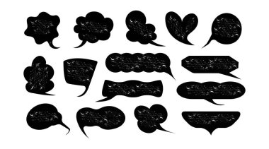 Boş metin şekilleri. Sıvı soyut konuşma baloncukları. El çizimi organik çerçeveler.