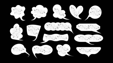 Boş metin şekilleri. Sıvı soyut konuşma baloncukları. El çizimi organik çerçeveler.