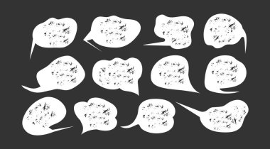 Boş metin şekilleri. Sıvı soyut konuşma baloncukları. El çizimi organik çerçeveler.